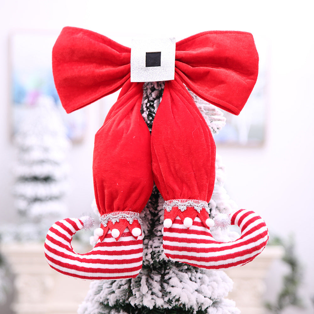 Bowknot Elf Boots Christmas Tree Party Home Hotel Shop Hanging Decor Ornament