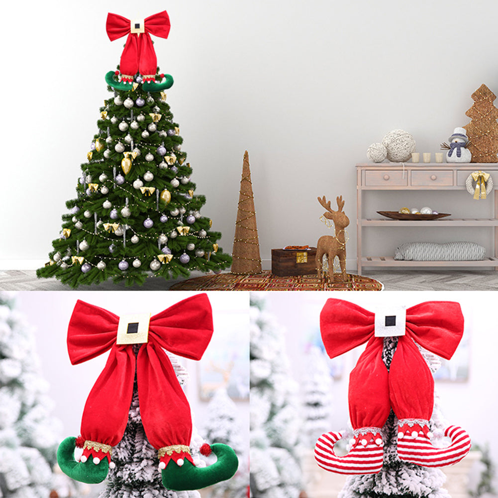 Bowknot Elf Boots Christmas Tree Party Home Hotel Shop Hanging Decor Ornament