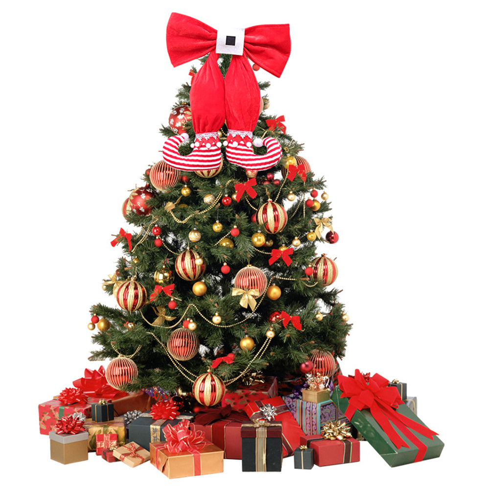 Bowknot Elf Boots Christmas Tree Party Home Hotel Shop Hanging Decor Ornament