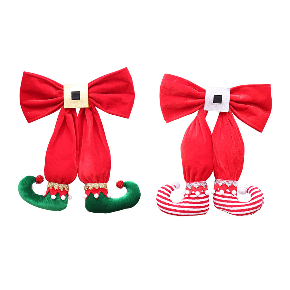Bowknot Elf Boots Christmas Tree Party Home Hotel Shop Hanging Decor Ornament