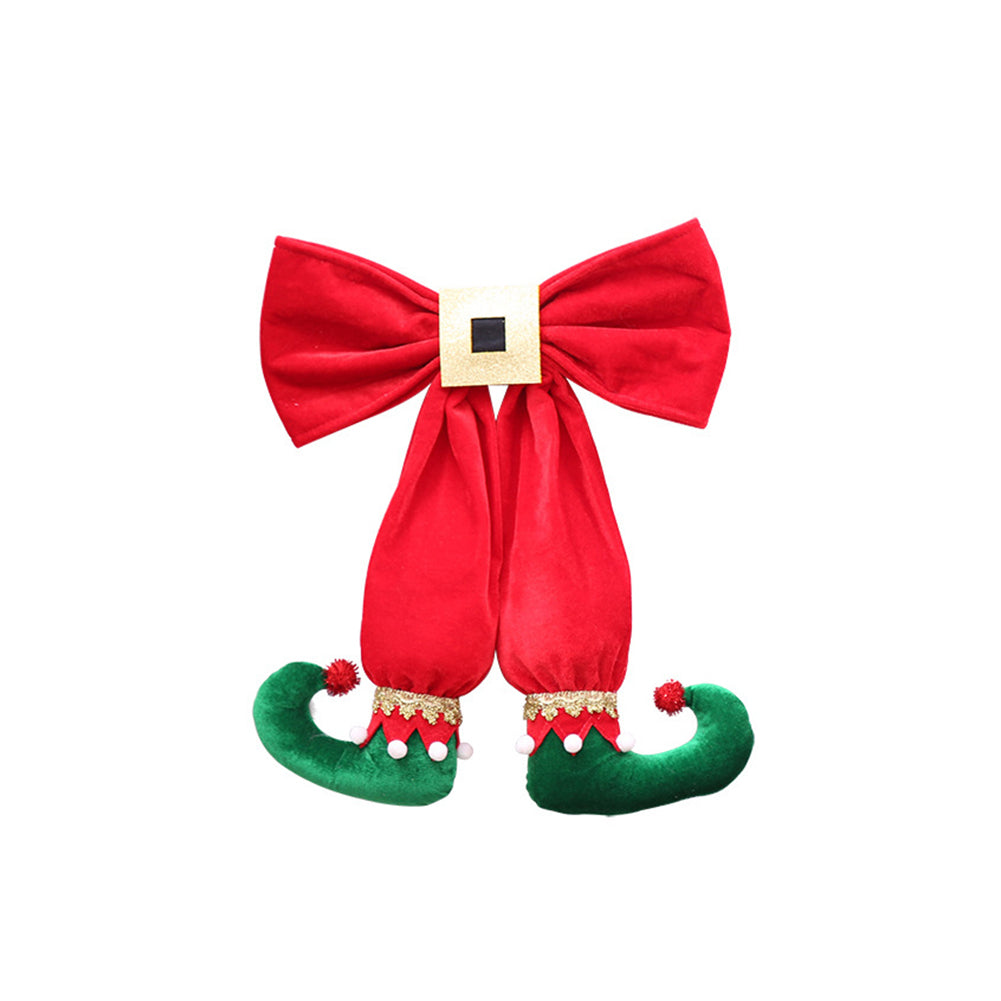Bowknot Elf Boots Christmas Tree Party Home Hotel Shop Hanging Decor Ornament
