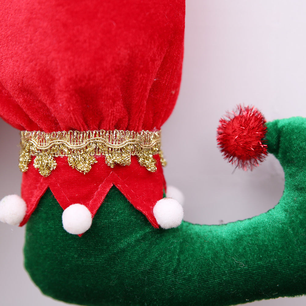 Bowknot Elf Boots Christmas Tree Party Home Hotel Shop Hanging Decor Ornament