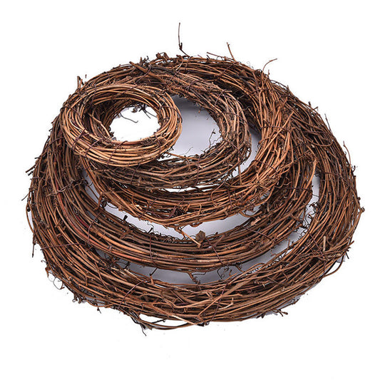 Christmas Natural Dried Rattan Ring Wreath Garland Home Door Wall DIY Xmas Decor