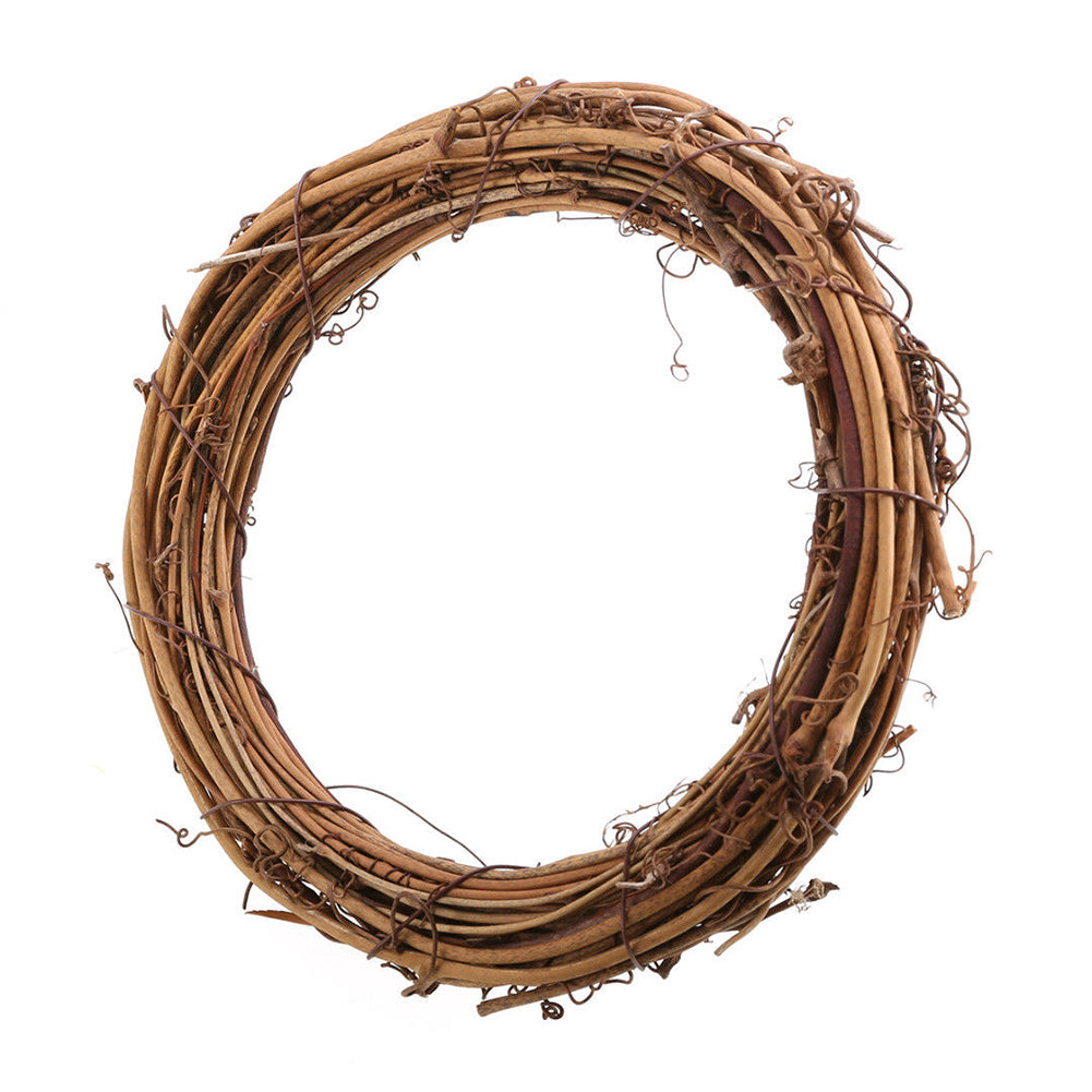 Christmas Natural Dried Rattan Ring Wreath Garland Home Door Wall DIY Xmas Decor