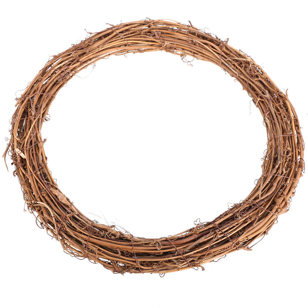 Christmas Natural Dried Rattan Ring Wreath Garland Home Door Wall DIY Xmas Decor