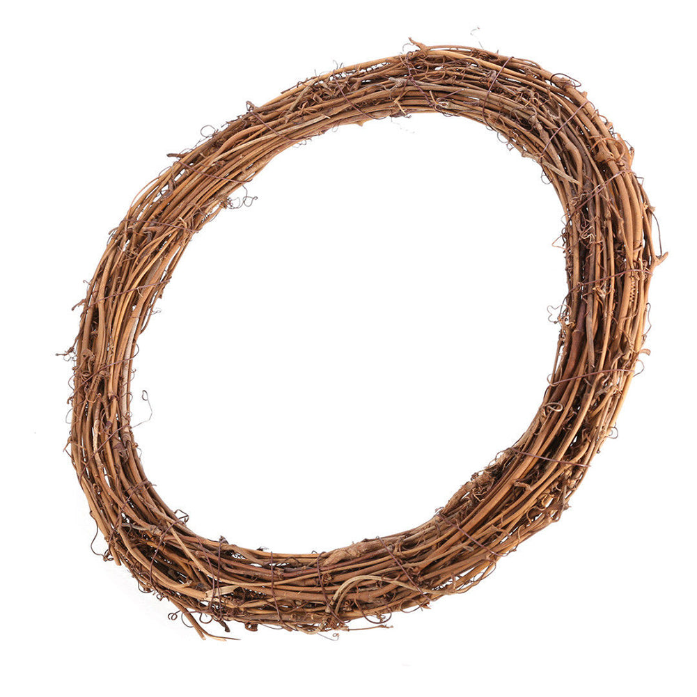 Christmas Natural Dried Rattan Ring Wreath Garland Home Door Wall DIY Xmas Decor