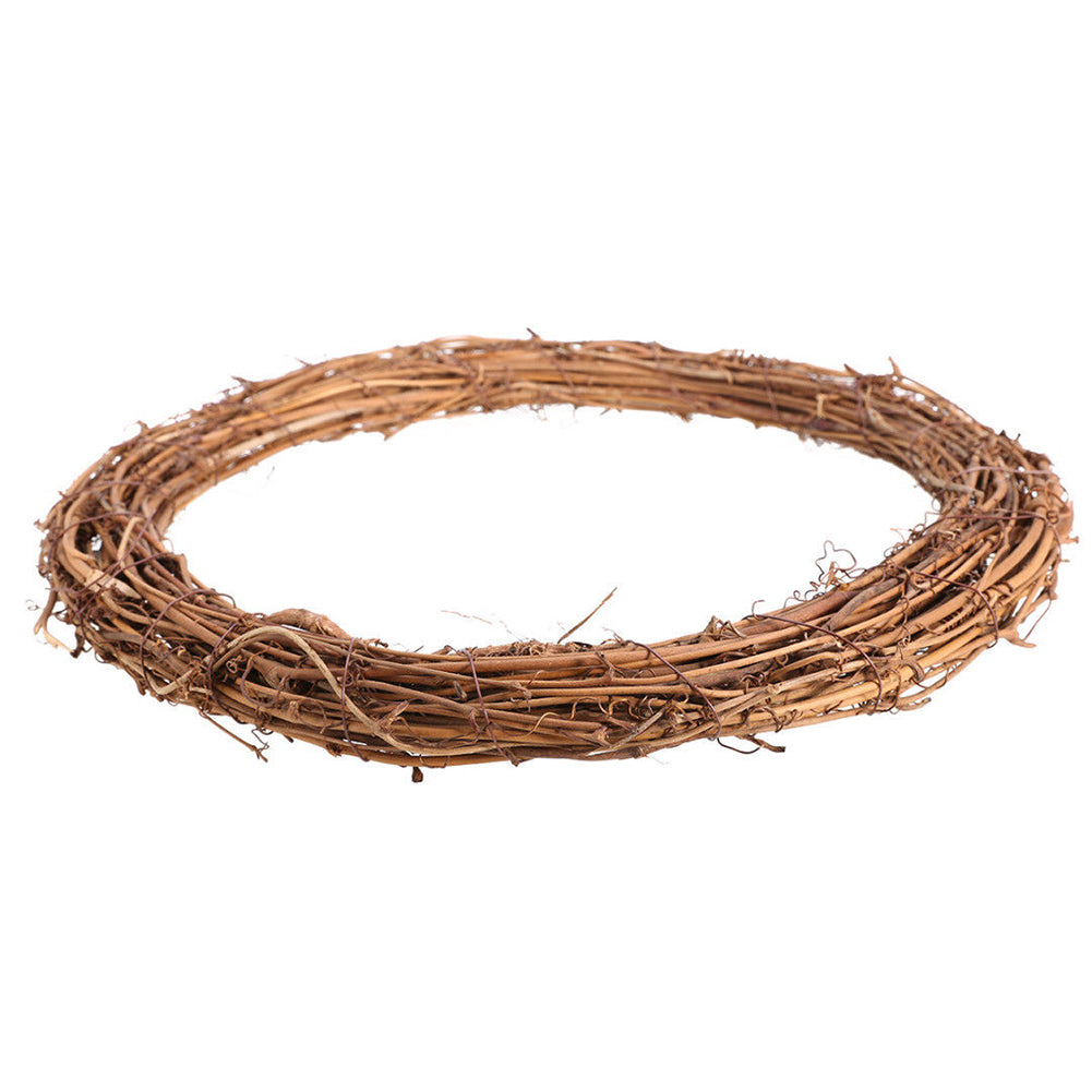 Christmas Natural Dried Rattan Ring Wreath Garland Home Door Wall DIY Xmas Decor