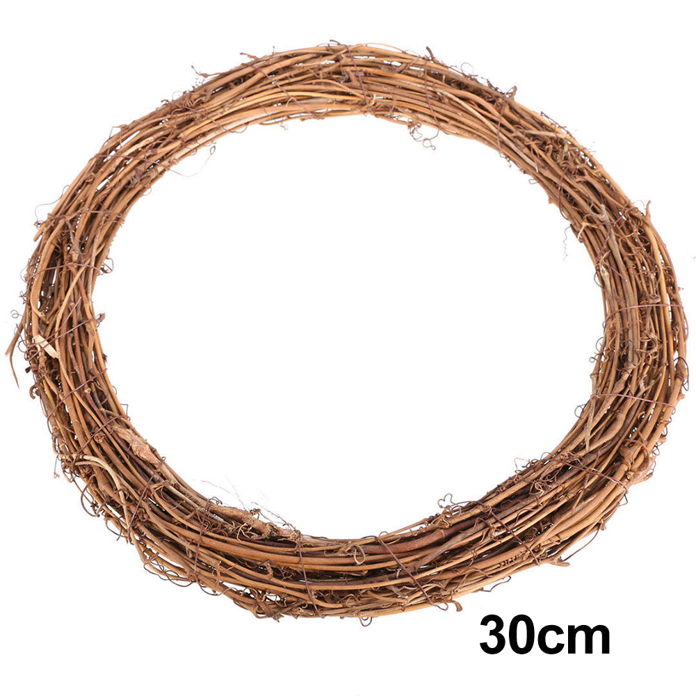 Christmas Natural Dried Rattan Ring Wreath Garland Home Door Wall DIY Xmas Decor