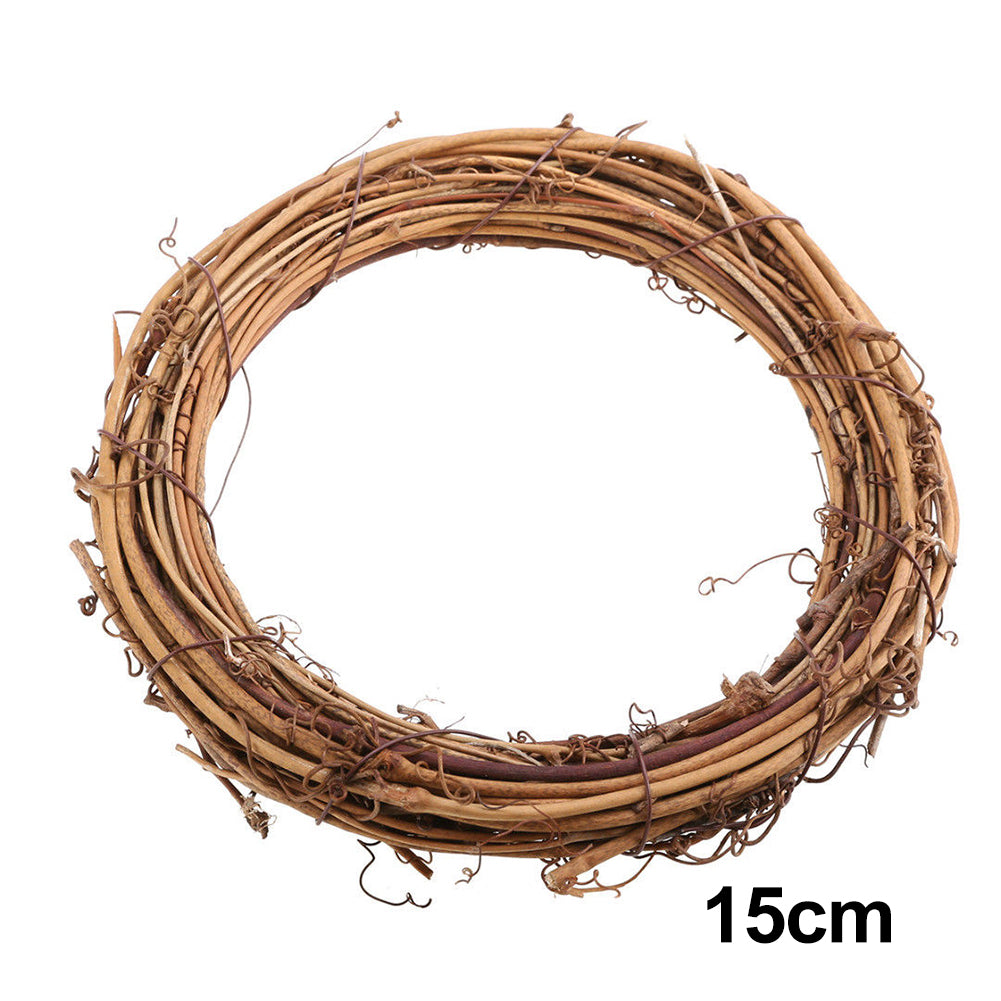 Christmas Natural Dried Rattan Ring Wreath Garland Home Door Wall DIY Xmas Decor