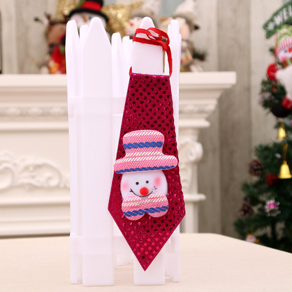 Luminous LED Christmas Necktie Santa Snowman Elk Tie Xmas Decor for Kids Adults