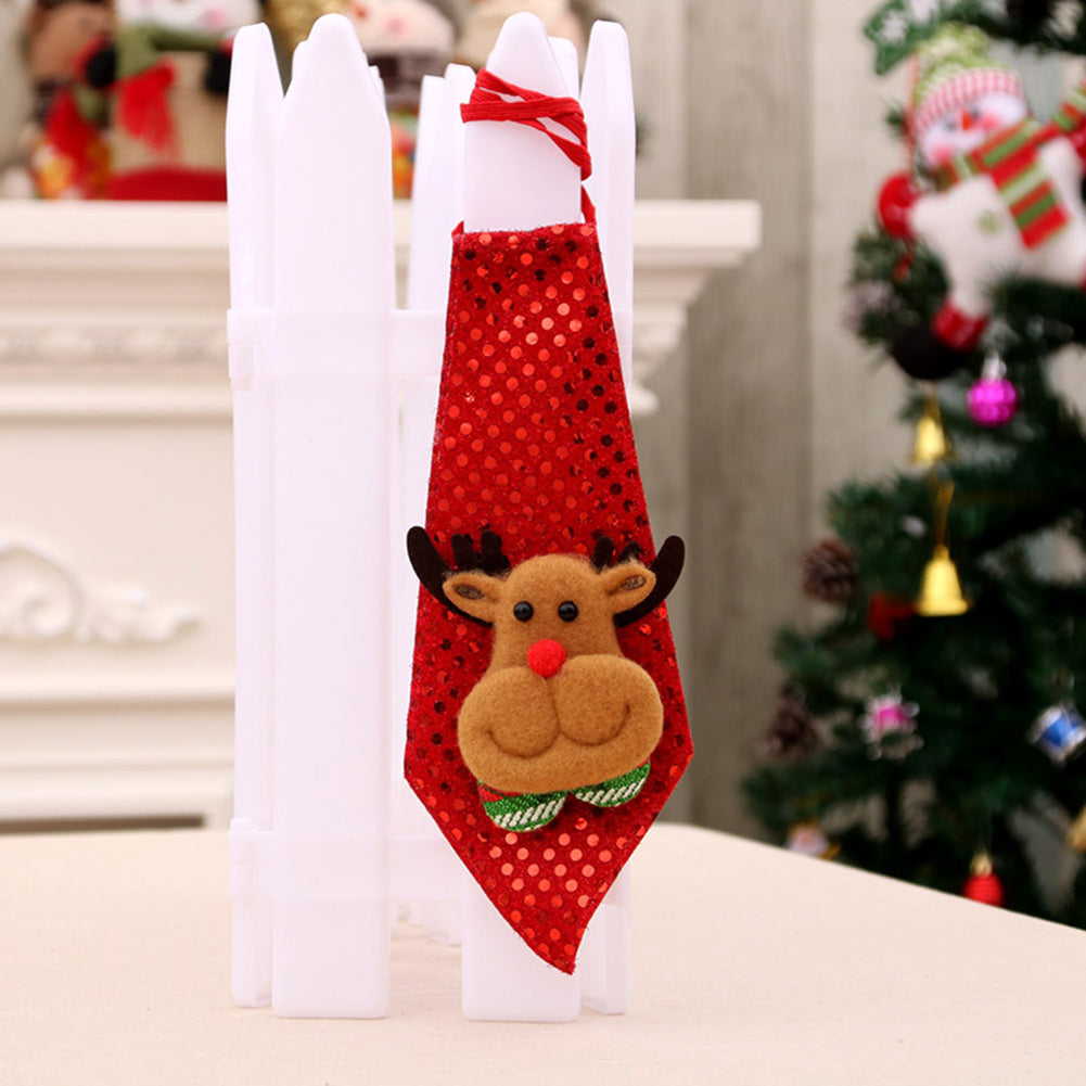 Luminous LED Christmas Necktie Santa Snowman Elk Tie Xmas Decor for Kids Adults