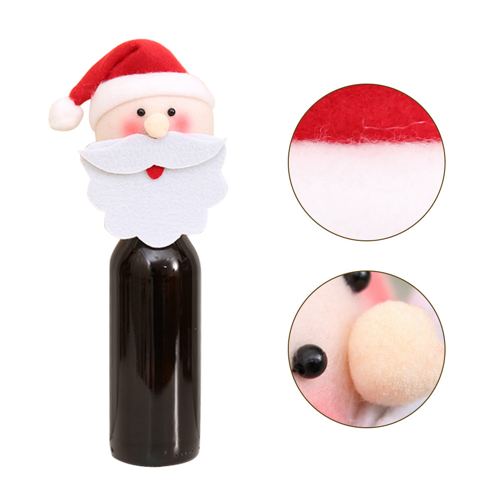 Christmas Snowman Santa Elf Wine Bottle Cover Wrap Xmas Dinner Party Table Gift