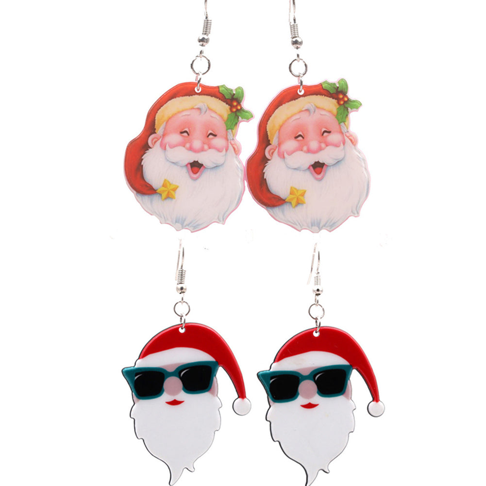 Cute Santa Claus Pendant Ear Drop Earrings Women Christmas Jewelry Decor Gift