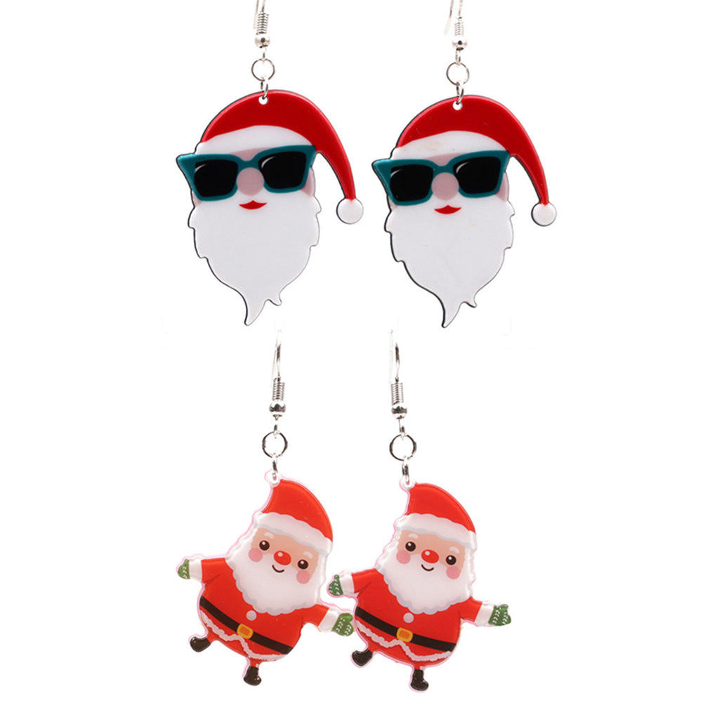 Cute Santa Claus Pendant Ear Drop Earrings Women Christmas Jewelry Decor Gift