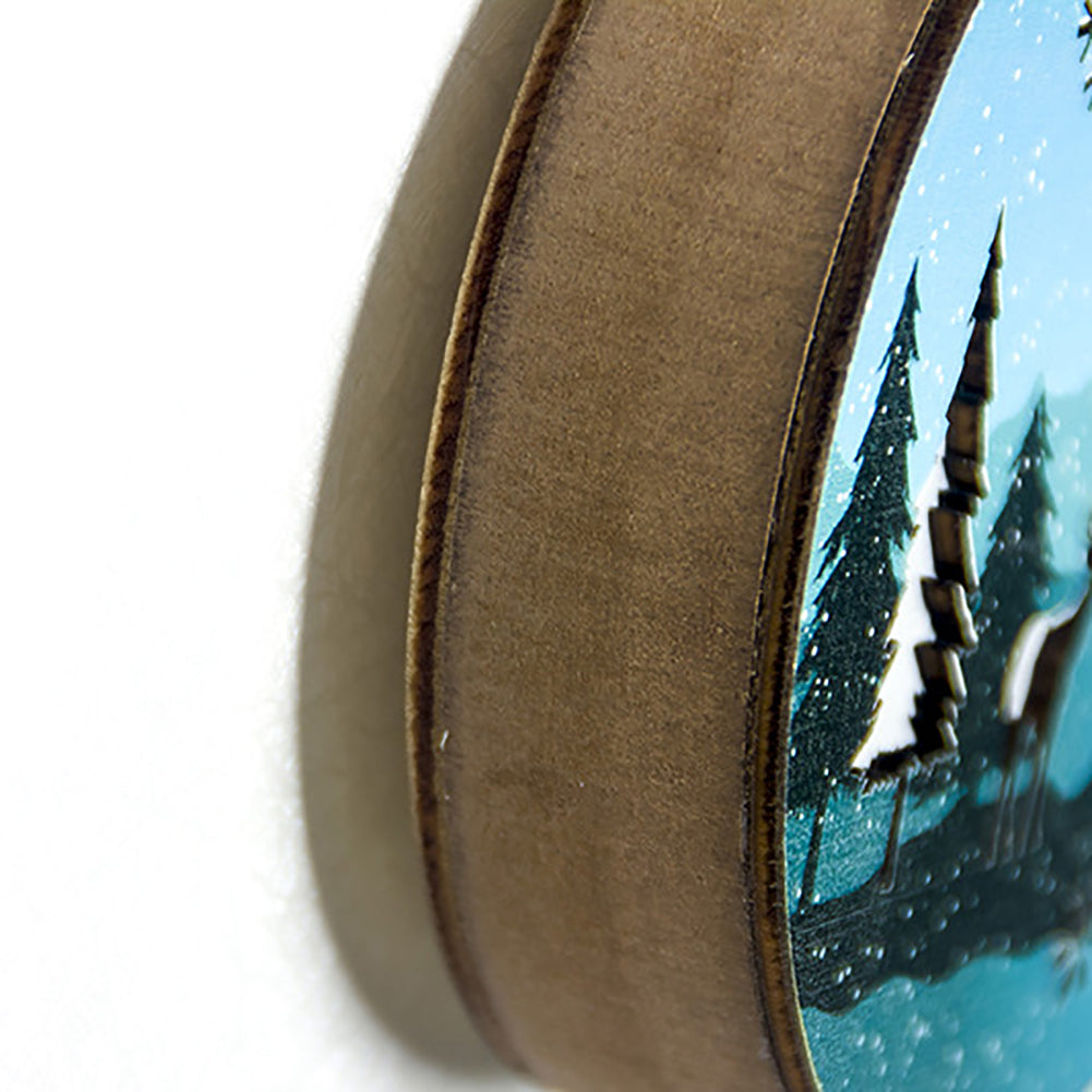 Round Wooden Santa Claus Elf Lighting Pendant Christmas Tree Hanging Ornament