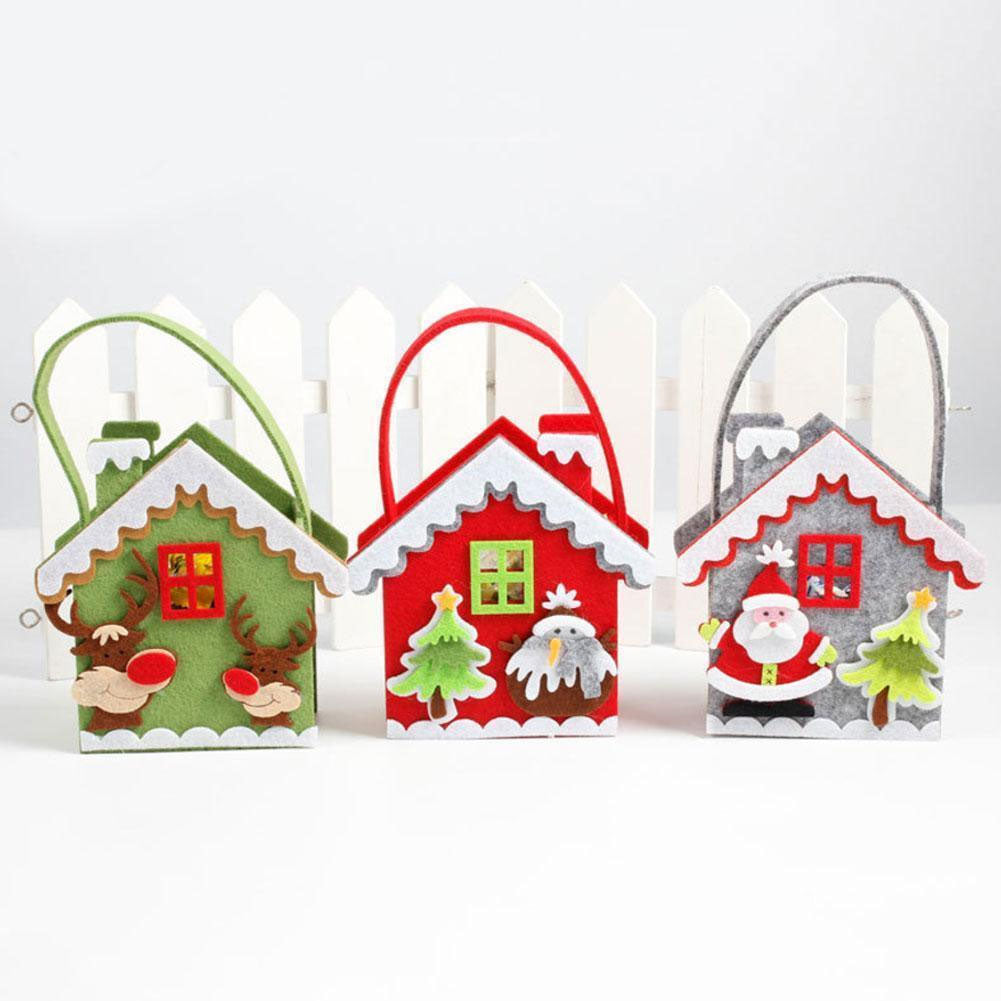 Cute Elk Snowman Santa Claus Non-Woven Fabric Candy Bag Christmas Party Gift