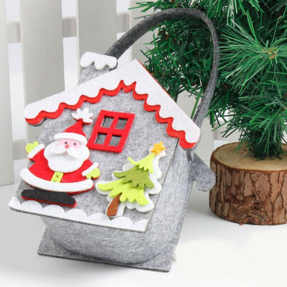 Cute Elk Snowman Santa Claus Non-Woven Fabric Candy Bag Christmas Party Gift