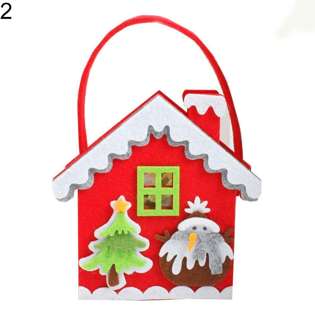 Cute Elk Snowman Santa Claus Non-Woven Fabric Candy Bag Christmas Party Gift