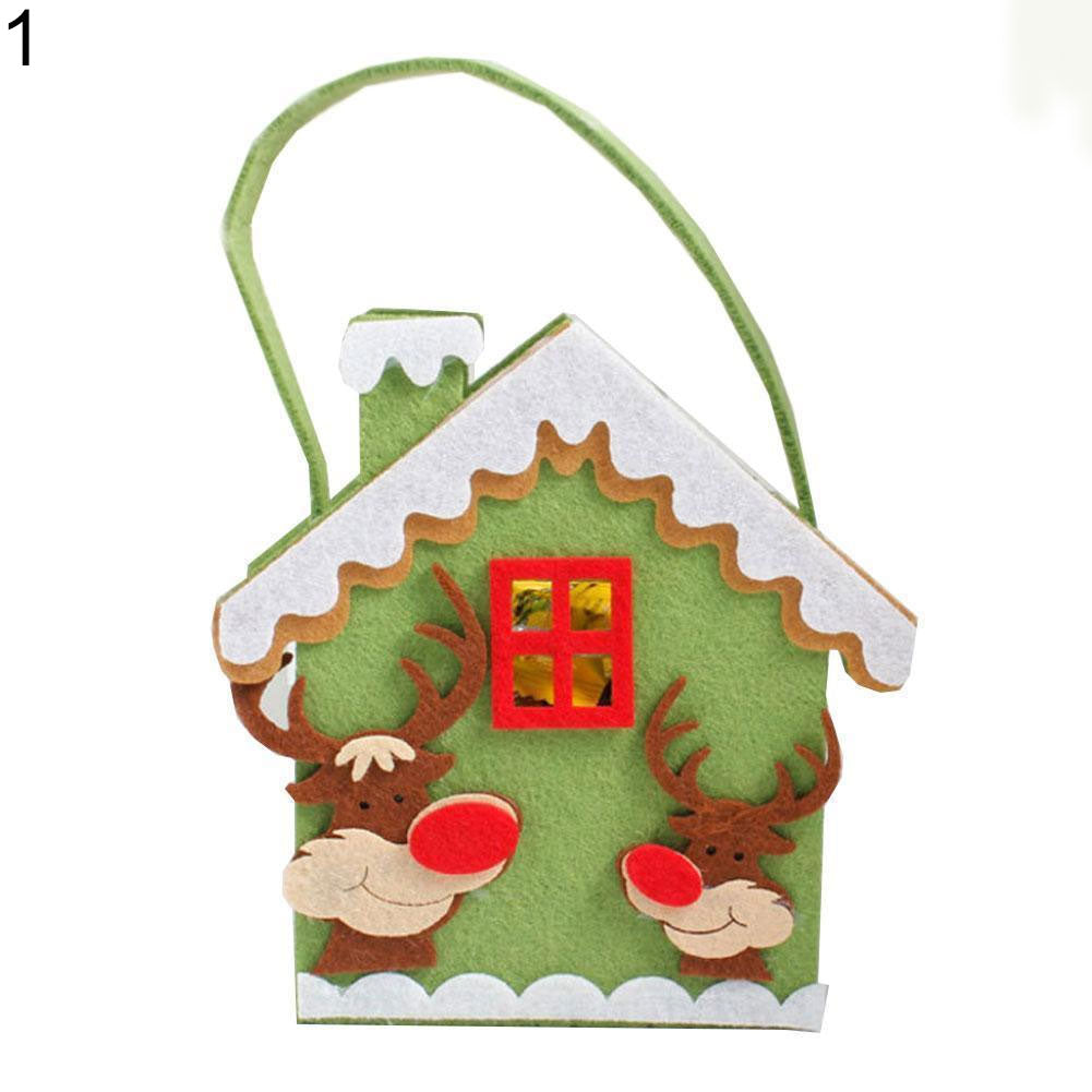Cute Elk Snowman Santa Claus Non-Woven Fabric Candy Bag Christmas Party Gift