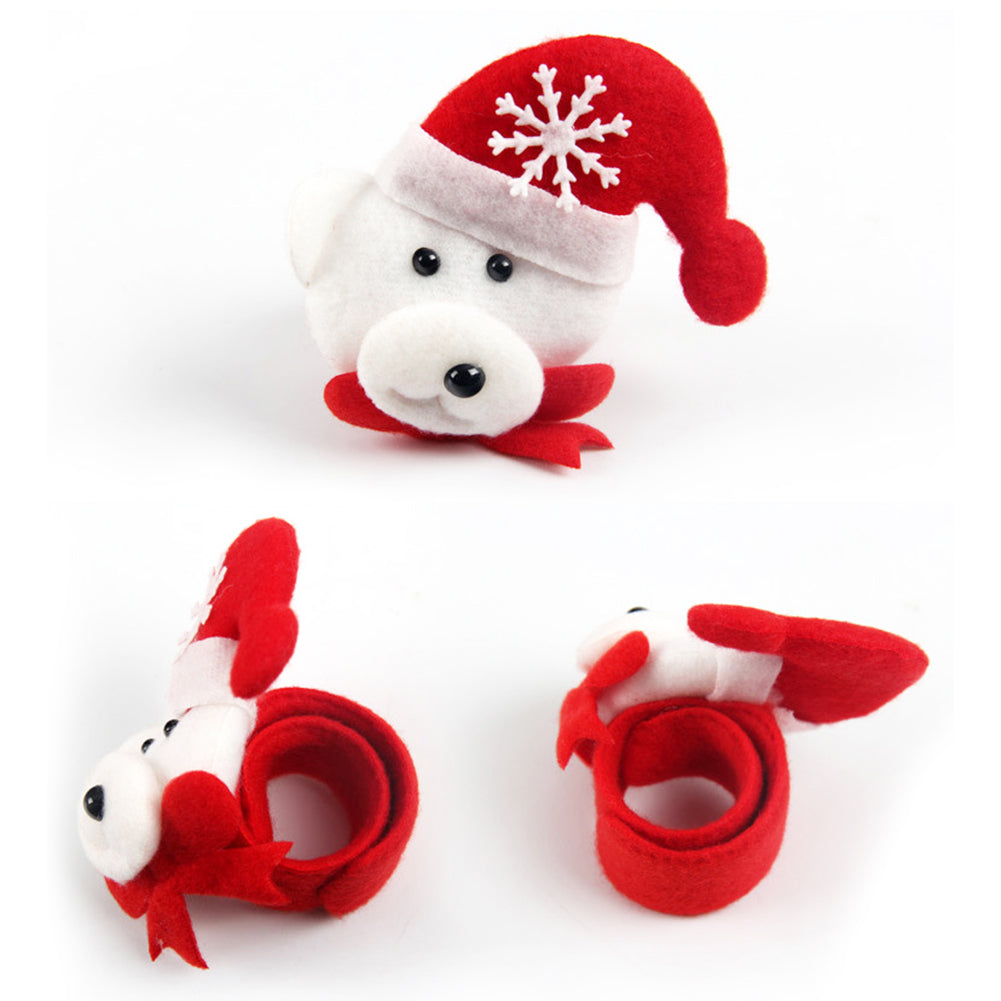 LED Light Glow Christmas Dazzling Toy Xmas Slap Circle Bracelet Wrist Band Gift