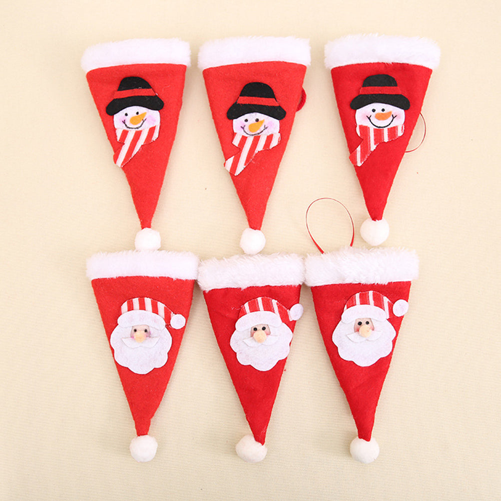 Santa Claus/Snowman Tableware Knife Fork Utensil Bag Hat Christmas Party Decor