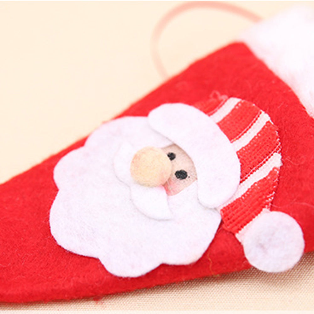 Santa Claus/Snowman Tableware Knife Fork Utensil Bag Hat Christmas Party Decor