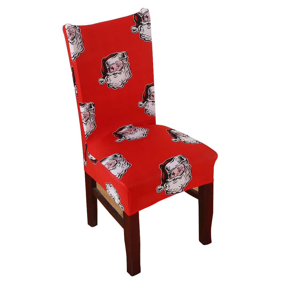 Christmas Snowflake Santa Elastic Stretch Seat Chair Cover Dining Room Decor