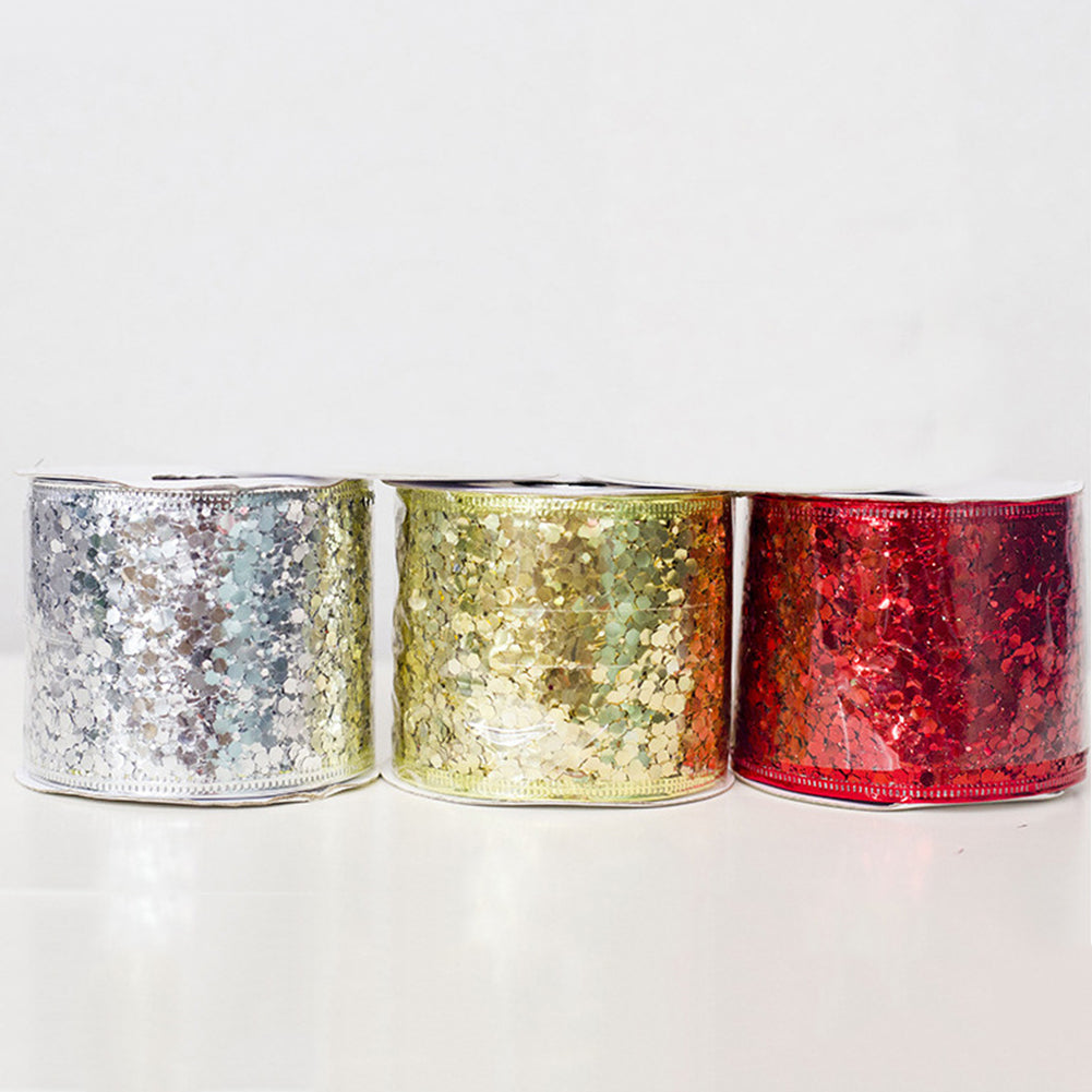 Glittering Christmas Bowknot Ribbon Tree Ornament Festival Party Decoration