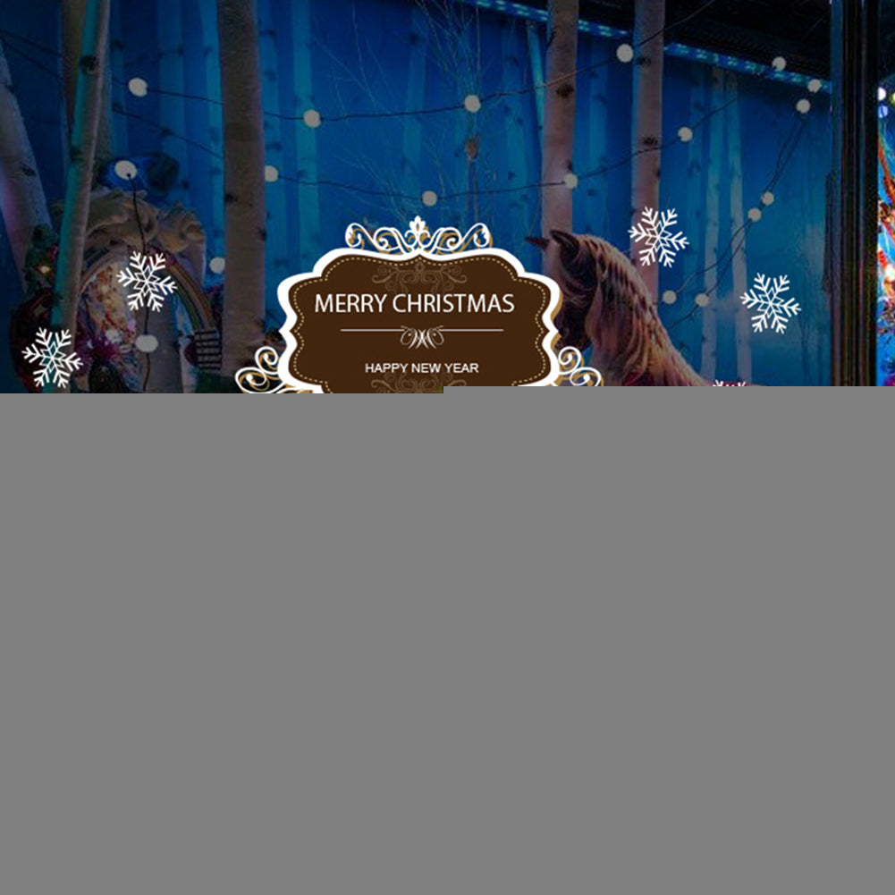 Christmas Glass Window Decor Decal Snowman Santa Claus Static Cling Sticker