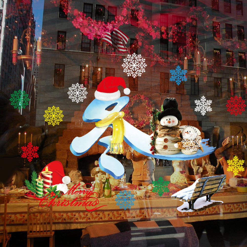 Christmas Glass Window Decor Decal Snowman Santa Claus Static Cling Sticker