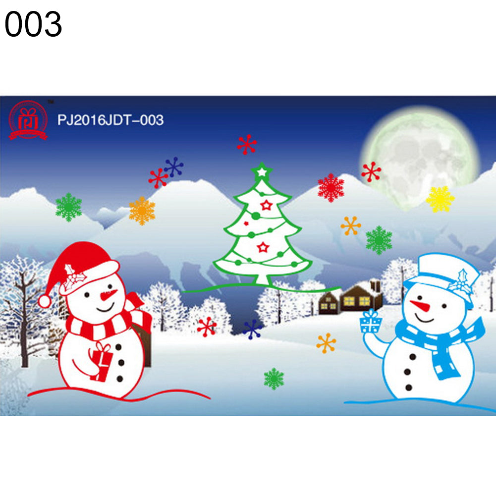 Christmas Glass Window Decor Decal Snowman Santa Claus Static Cling Sticker
