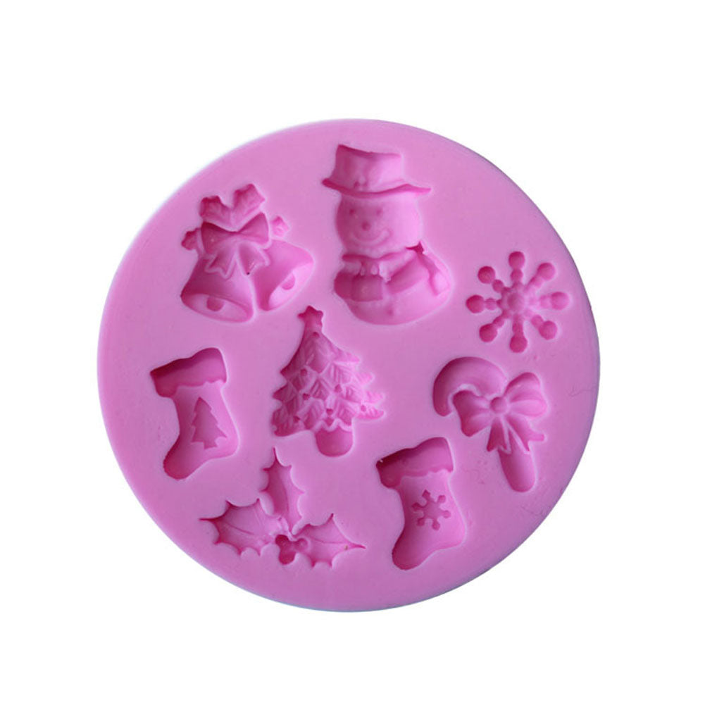 Christmas Snowflake Snowman Tree Silicone Cake Soap Mold Fondant Baking Tool