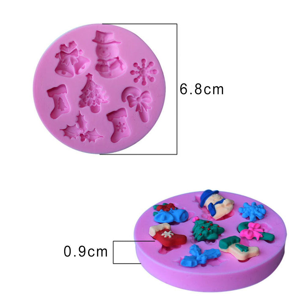 Christmas Snowflake Snowman Tree Silicone Cake Soap Mold Fondant Baking Tool