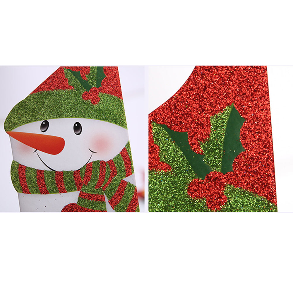 Christmas Santa Claus Snowman Door Handle Decor Home Paper Ornament Kids Gift