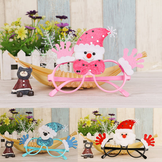 Christmas Party Santa Snowman Elk Glasses Frame Adult Kids Prop Creative Decor