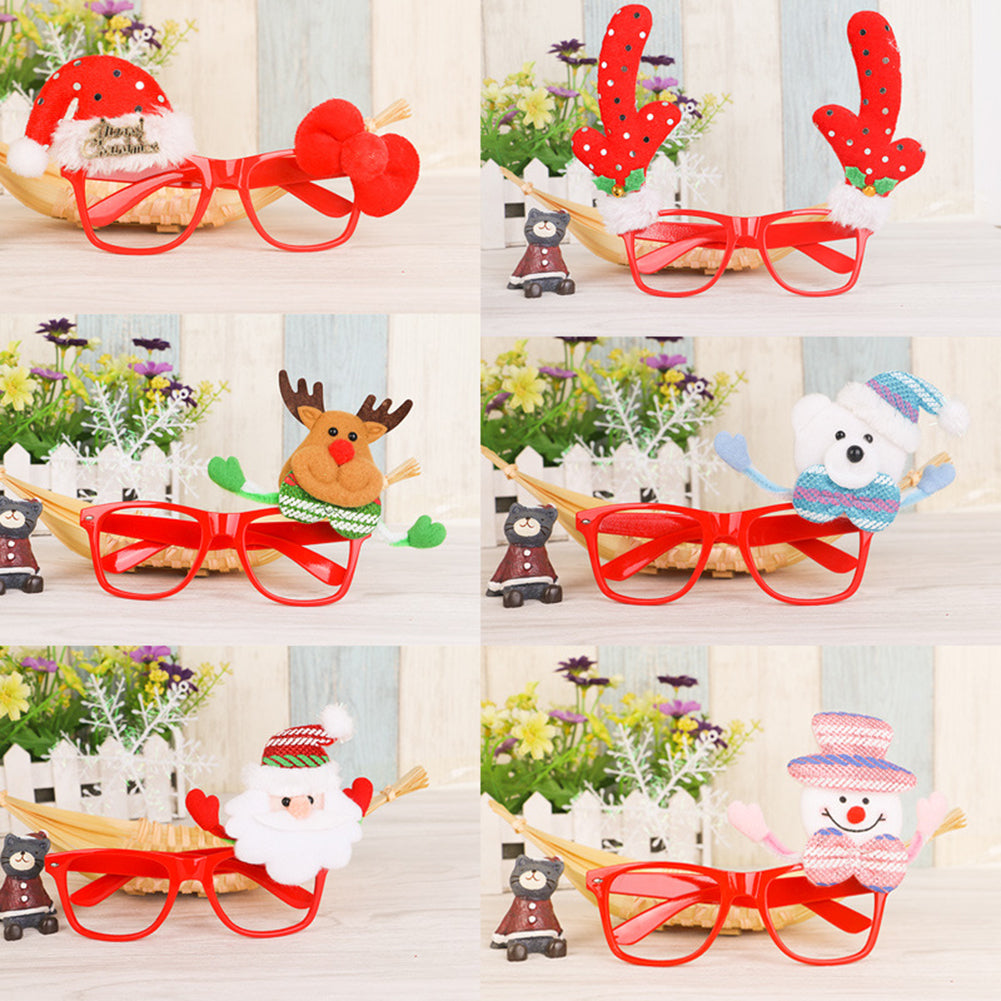 Christmas Party Santa Snowman Elk Glasses Frame Adult Kids Prop Creative Decor