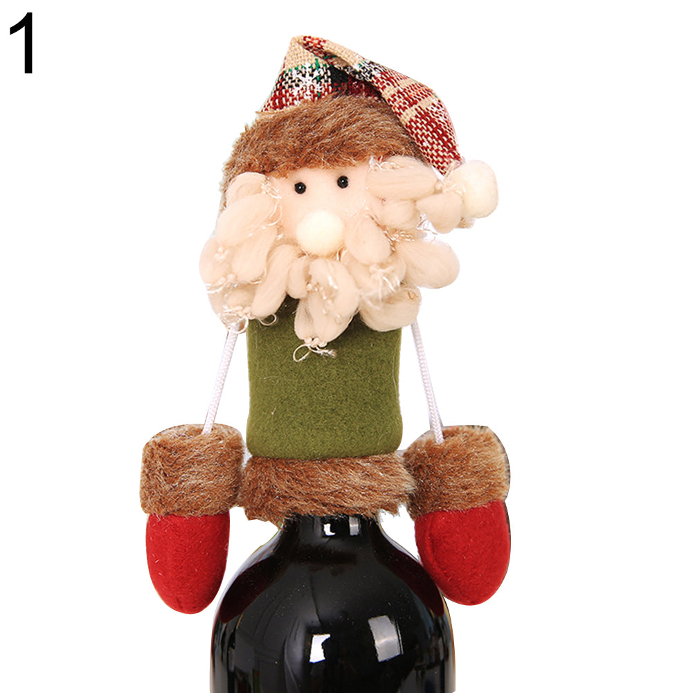 Wine Bottle Cover Christmas Santa Reindeer Snowman Dinner Party Case Decoration