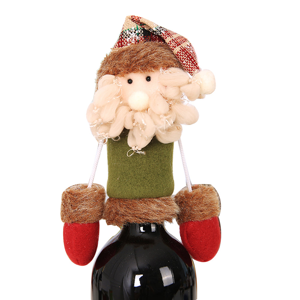 Wine Bottle Cover Christmas Santa Reindeer Snowman Dinner Party Case Decoration