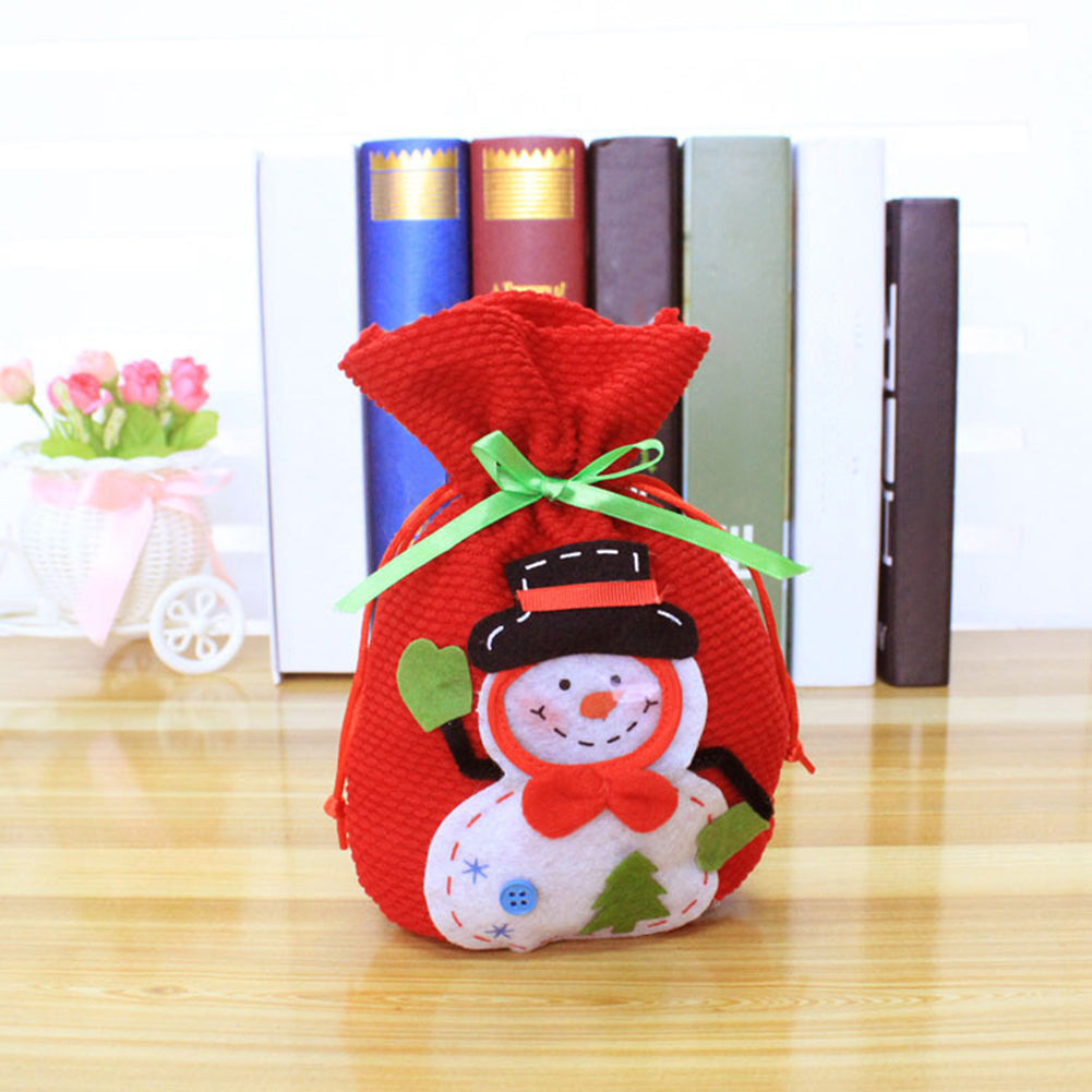 Christmas Snowman Candy Gift Sweets Bag Pocket Xmas Tree Ornament Sack Decor