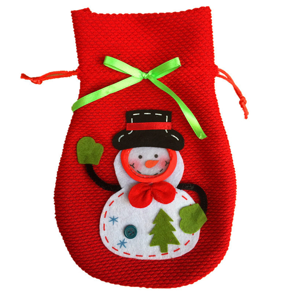 Christmas Snowman Candy Gift Sweets Bag Pocket Xmas Tree Ornament Sack Decor