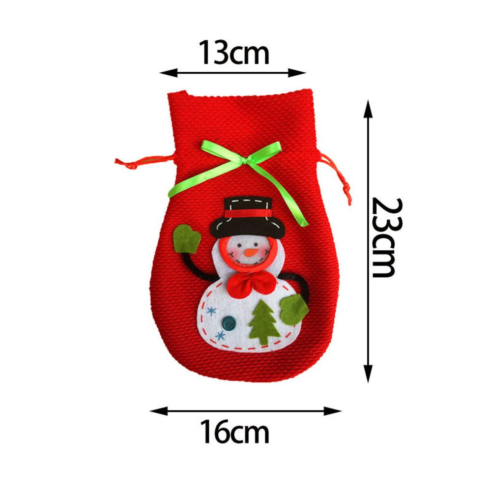 Christmas Snowman Candy Gift Sweets Bag Pocket Xmas Tree Ornament Sack Decor