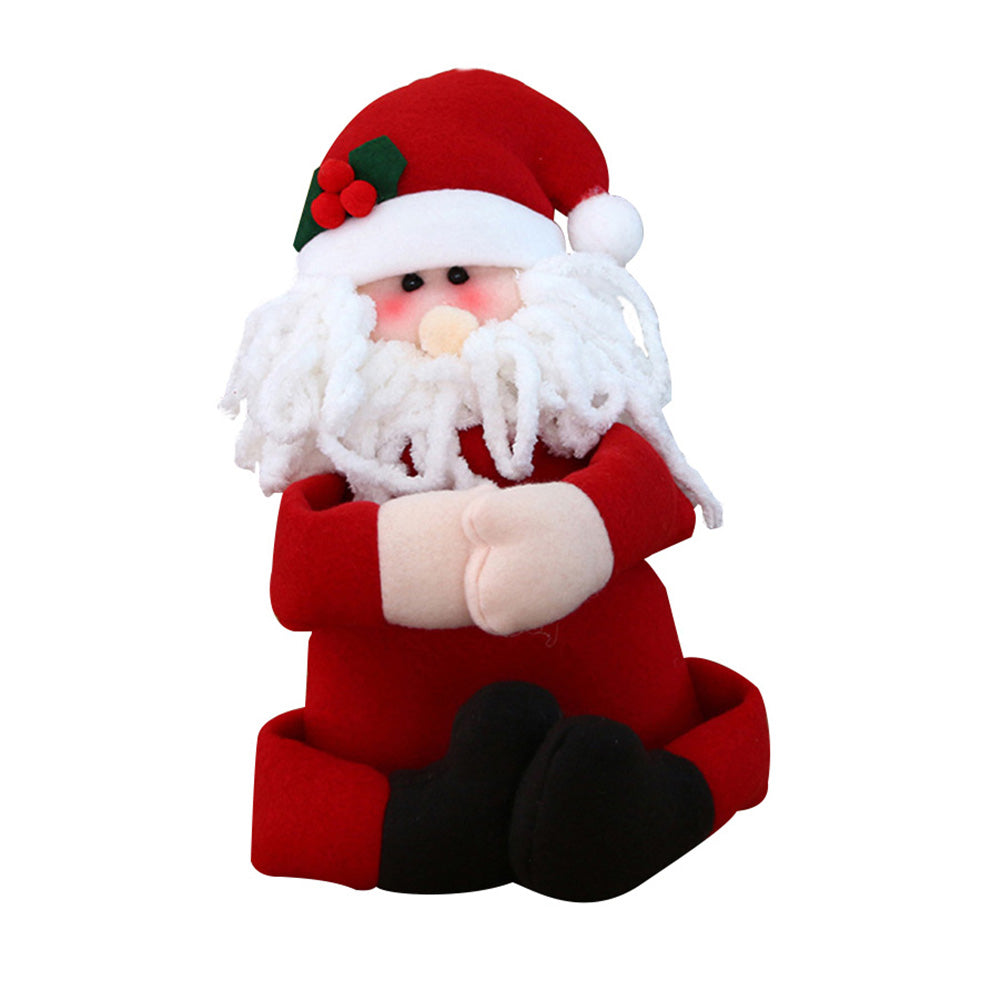 Cute Christmas Snowman Santa Claus Wine Bottle Cover Party Bar Home Decoration