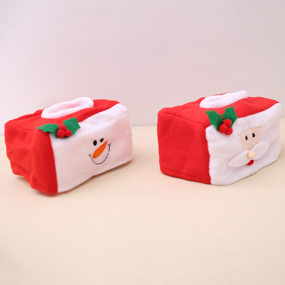 Lovely Santa Snowman Christmas Tissue Box Holder Cover Case Party Table Decor