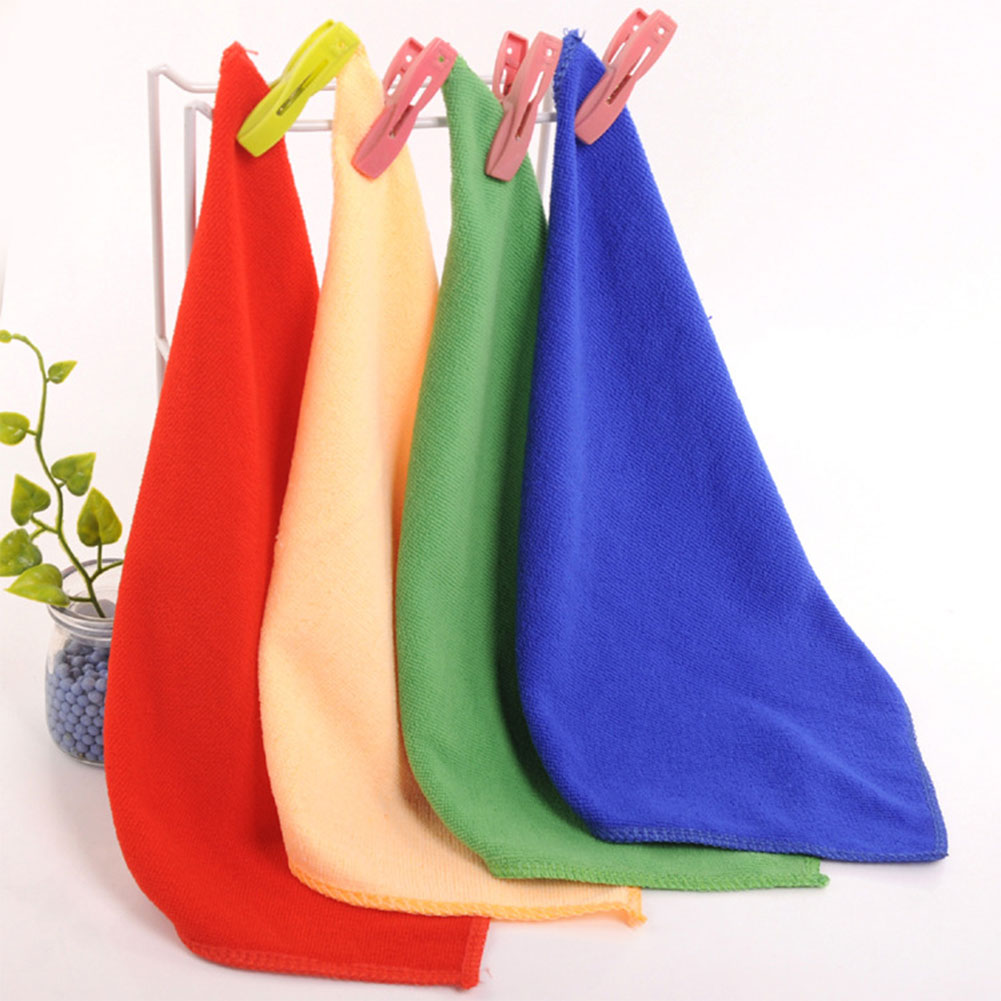 2Pcs 25x25cm Microfiber Cleaning Cloth Towel Home Car No-Scratch Washing Cloth