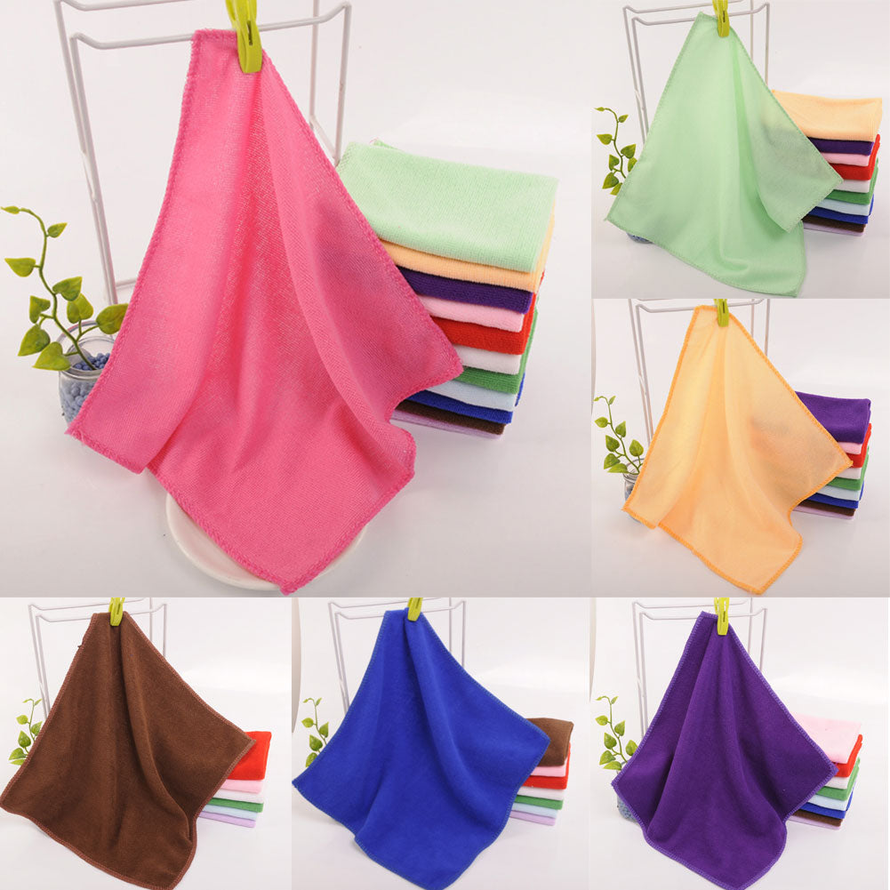 2Pcs 25x25cm Microfiber Cleaning Cloth Towel Home Car No-Scratch Washing Cloth