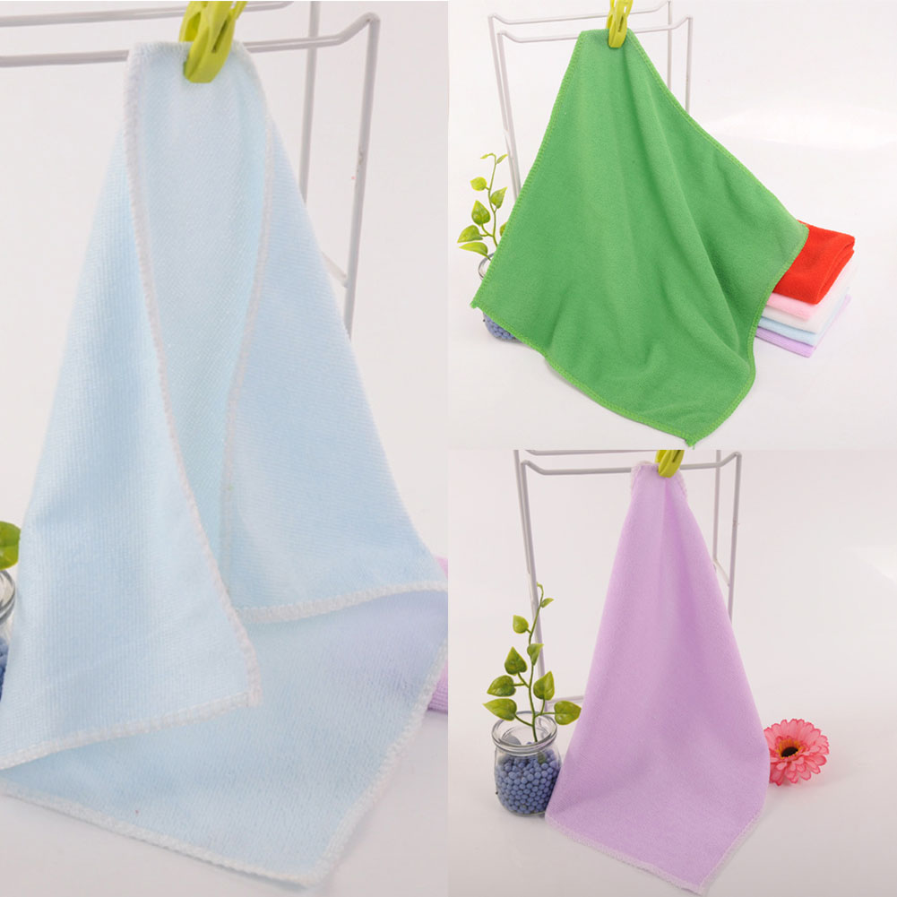 2Pcs 25x25cm Microfiber Cleaning Cloth Towel Home Car No-Scratch Washing Cloth