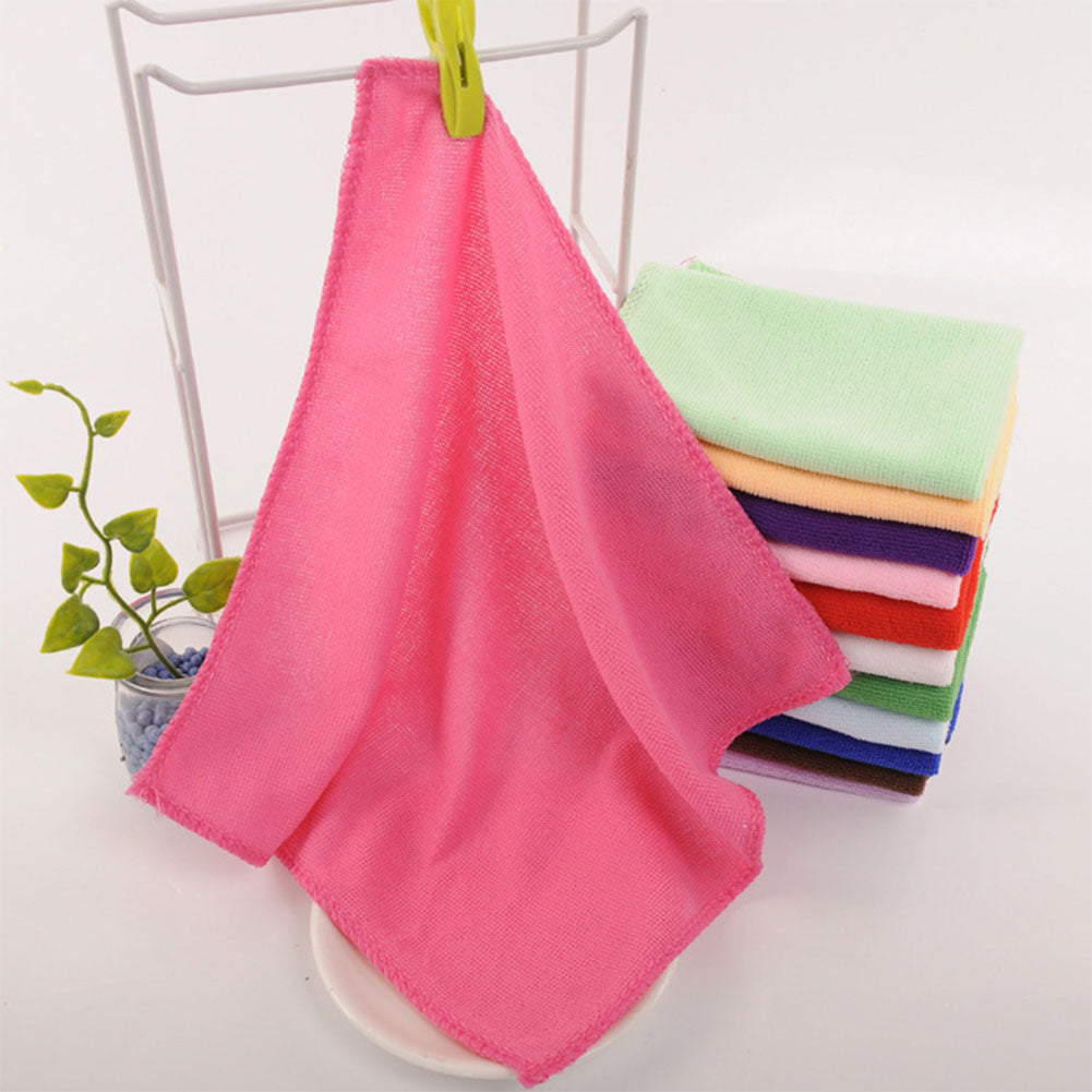 2Pcs 25x25cm Microfiber Cleaning Cloth Towel Home Car No-Scratch Washing Cloth