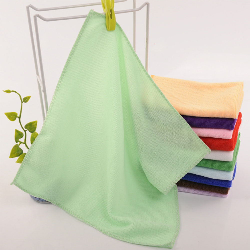 2Pcs 25x25cm Microfiber Cleaning Cloth Towel Home Car No-Scratch Washing Cloth