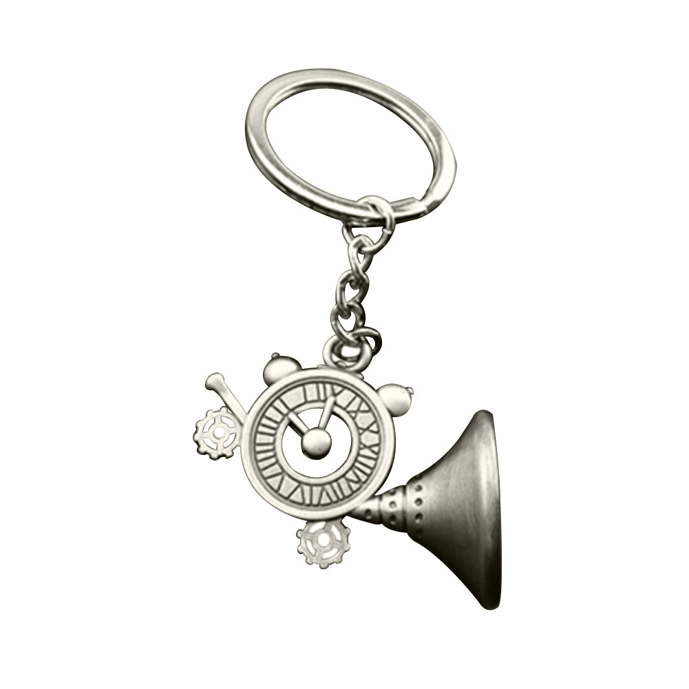 Unique Phonograph Alarm Clock Pendant Key Chain Ring Bag Purse Wallet Decor