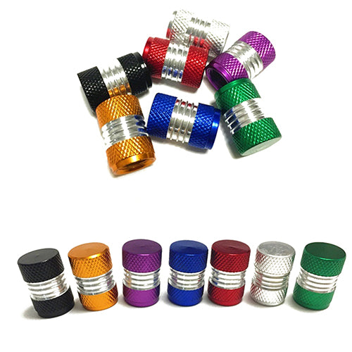 4Pcs/Set Universal Aluminum Alloy Bright Color Tire Tyre Air Valve Stems Cap